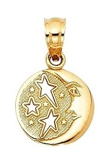 gorgeous moon and star gold baby charm